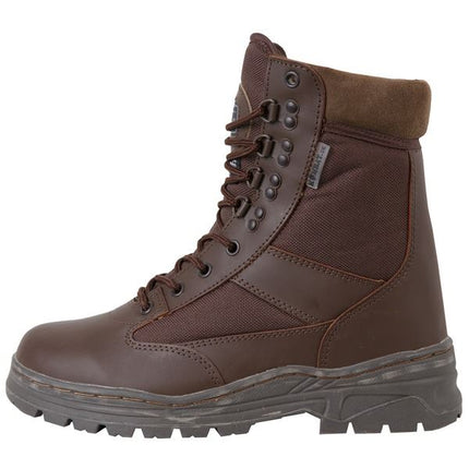 Kombat UK Half Leather Patrol Boot In Brown