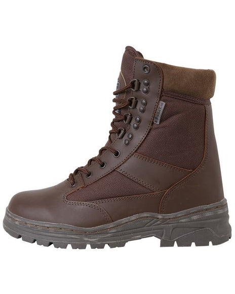 Kombat UK Half Leather Patrol Boot In Brown