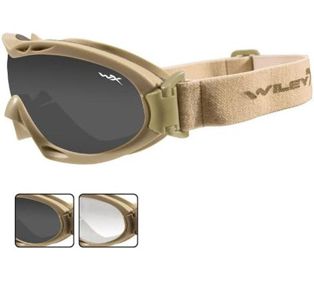 Wiley X Nerve Goggles - Two Lens - Smoke Grey/Clear
