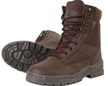 Kombat UK Half Leather Patrol Boot In Brown