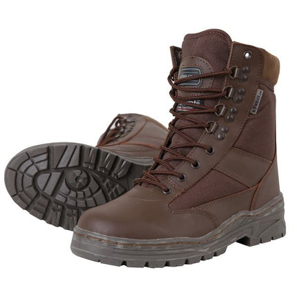 Kombat UK Half Leather Patrol Boot In Brown