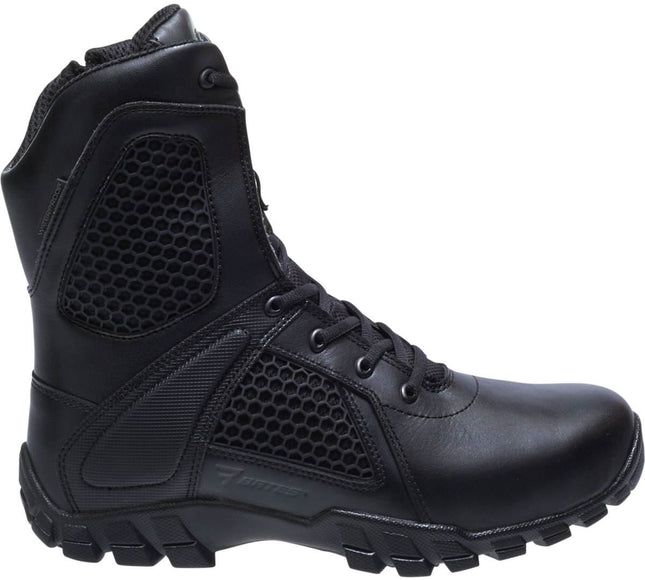 Bates 8 Inch Shock Strike Side Zip Boots In Black