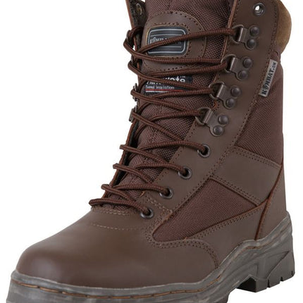 Kombat UK Half Leather Patrol Boot In Brown