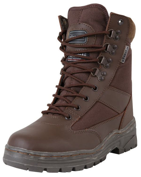 Kombat UK Half Leather Patrol Boot In Brown