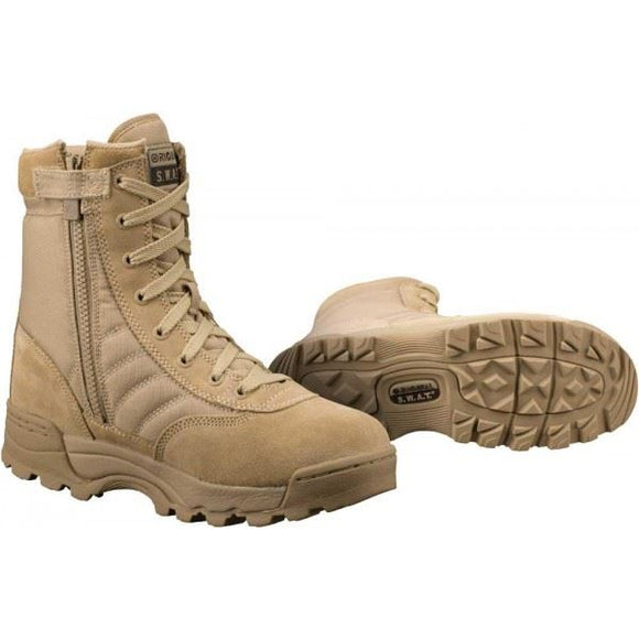 Original SWAT Classic 9" Side Zip Tactical Lightweight Desert Tan Boots