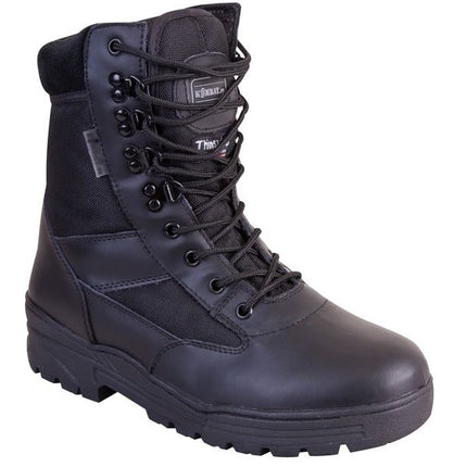 Kombat UK Half Leather Patrol Boot In Black