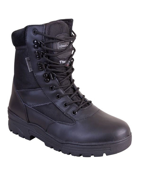 Kombat UK Half Leather Patrol Boot In Black