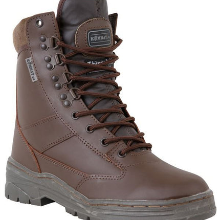 Kombat UK All Leather Patrol Boot In Brown