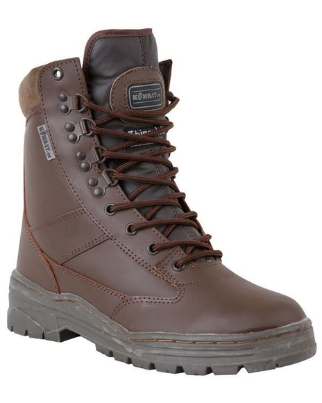 Kombat UK All Leather Patrol Boot In Brown